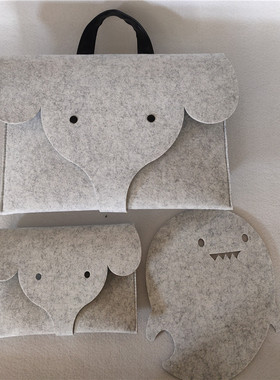 笔记本电脑手提包14寸女适用苹果惠普MacBook Pro13联想小新16air华为15点6寸可爱ins戴尔13.3毛毡保护套