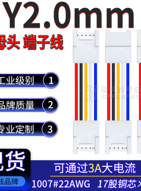 HY2.0mm母头 双头端子线2p3p4p5p6p7p8p9p10p对插连接电子线50cm