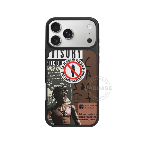Travis Scott贴纸风适用苹果磨砂iPhone14磁吸手机壳magsafe全包13Promax保护套15简约时尚12潮酷16硬壳