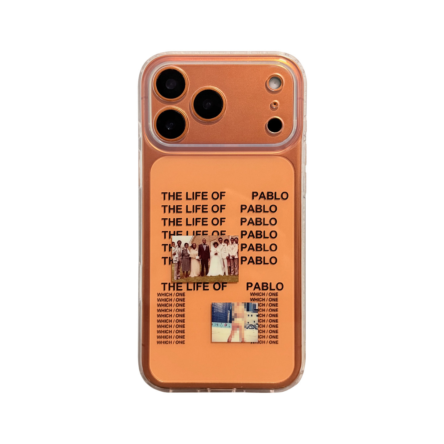KANYE侃爷The Life of Pablo原创双层印花IMD小众透明手机壳适用于iPhone17ProMax橙色精孔全包拍照键气囊条