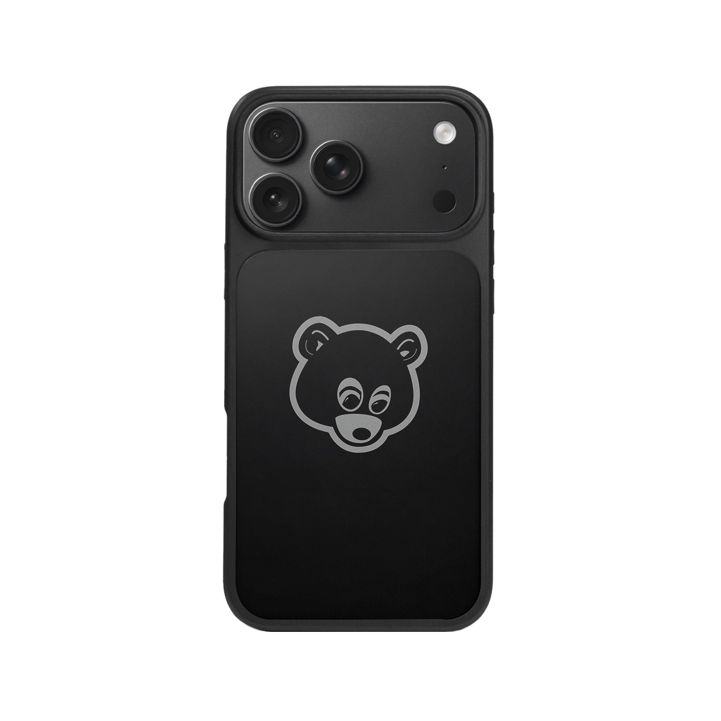 kanye侃爷辍学熊黑色原创适用于苹果17防摔15全包12pro雾感磨砂13高级感保护套13软壳16promax手机壳