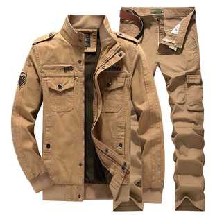 军旅风工装纯棉特种兵户外套男装春季加厚军衣套装战术飞行服夹克