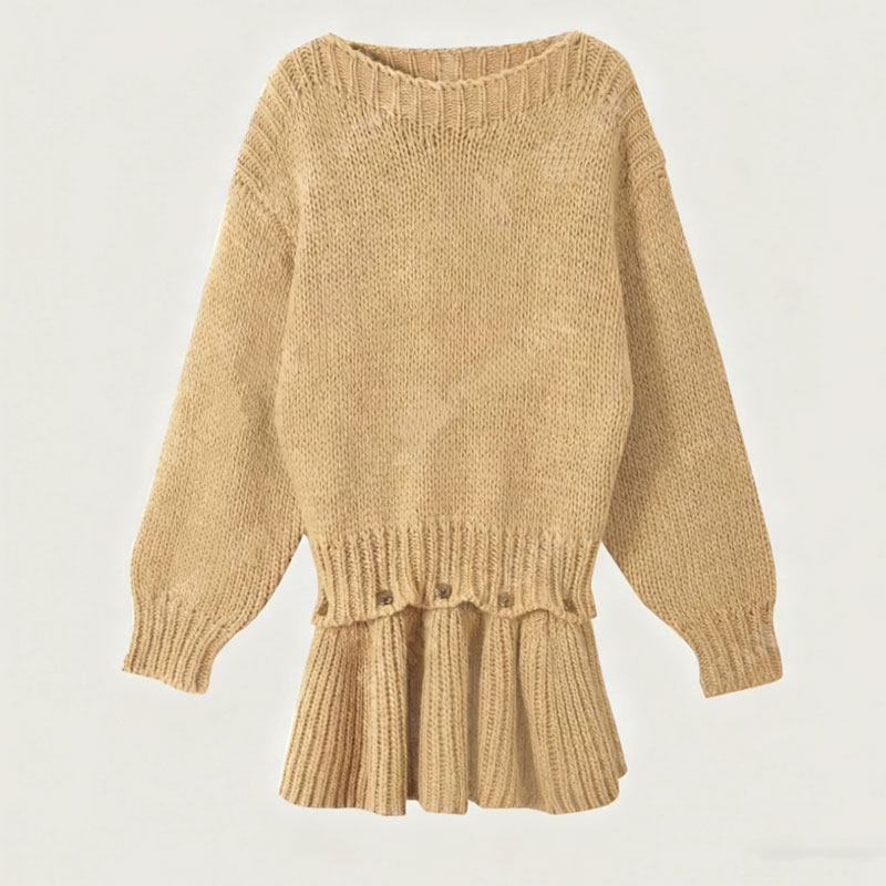 可拆卸毛衣上衣加半身裙时尚套装