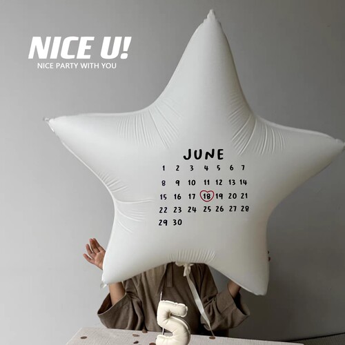 ins超大五角星气球铝膜气球日历生日快乐字母气球派对拍照布置