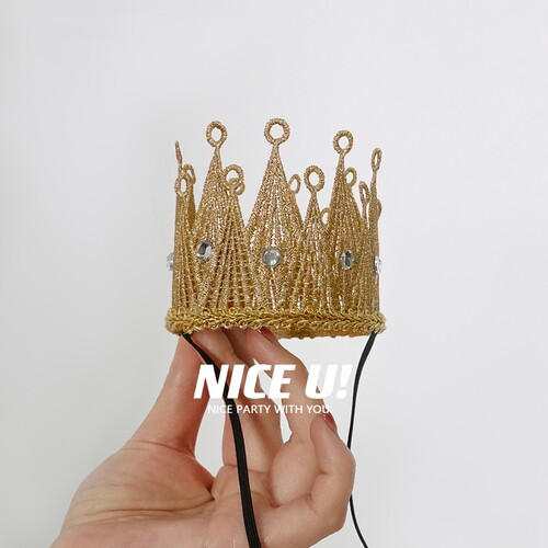 NICE U!宝宝周岁生日帽儿童王子公主皇冠成人头饰拍照道具