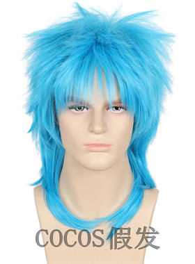 Sally Face 詹姆庄臣 Cosplay wig 莎莉之脸蓝色假发 现货