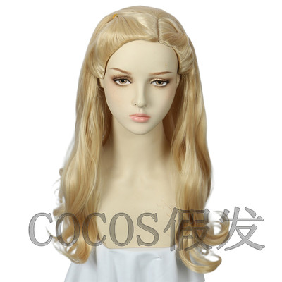 魔法坏女巫格林达Ariana侧头皮造型金色卷发高温丝玫瑰网cos假发