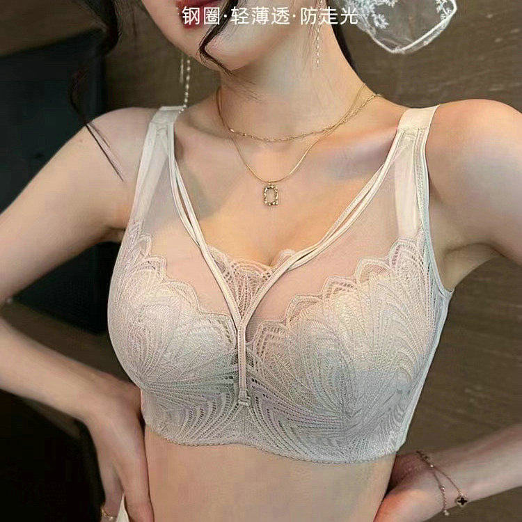 钻心爱慕薄款软钢圈上托防下垂胸衣抹胸式防走光大胸显小内衣大码
