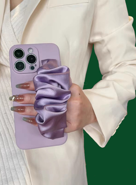 vivo适用y300手机壳S19白鹿同款Y200丝巾腕带X100褶皱X70X60X80S18S15Y50t防摔Y37Y36m女y33s紫色S7S9e套Y76s