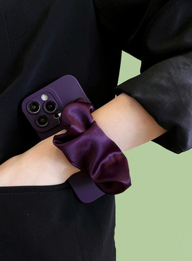 Redmi适用小米17手机壳K50K60K70K80至尊版Ultra红米Note15 14 13 12 11丝巾腕带turbo4弹力松紧15c暗紫Civi5