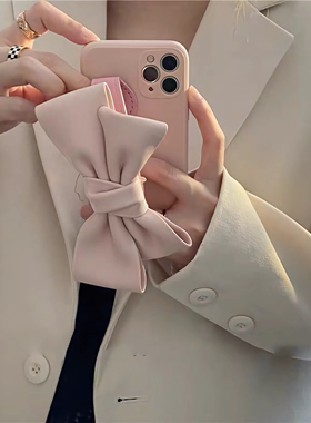 Mate70华为Nova12手机壳P70P60P50P40荣耀300蝴蝶结腕带200粉色nova10紫色80黑色X60X50畅享70x畅玩40适用X30