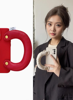 三星S24fe手机壳S25Ultra充棉手提包S23手腕带S20 A55红色M34白色M54 A53 A23 F62秋冬Note10高级A14适用A52S