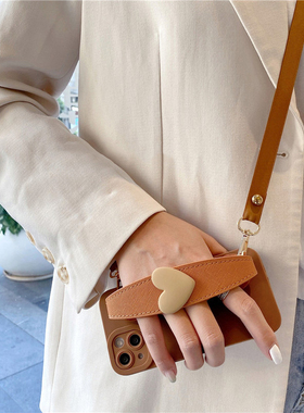 适用C55三星S24手机壳S25小爱心S23S22S21Ultra手腕带A56斜跨A36A26A55A54A53A52A35A34A16A15背带挂绳Note20