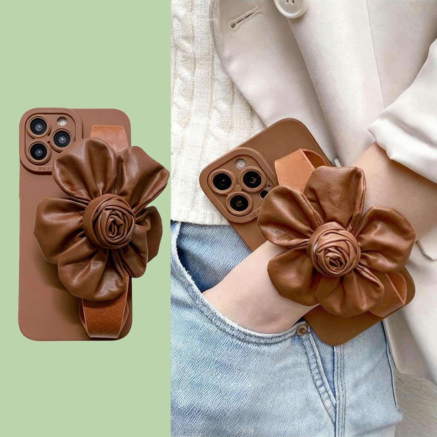 vivo适用y500手机壳S19花朵腕带X100赵露思Y300棕X70X60X80S18S15Y50t斜挎Y37Y36m背带y33s挂绳S7S9e皮质Y76s