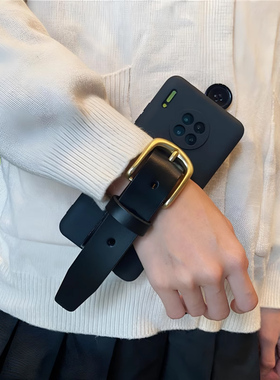 OPPO K12X手机壳Reno12李晟戚薇同款A58X手腕带A2皮扣Reno6 9 7 5 4 3软K9x支架A56 A97 Findx7 x5 A11黑色A5