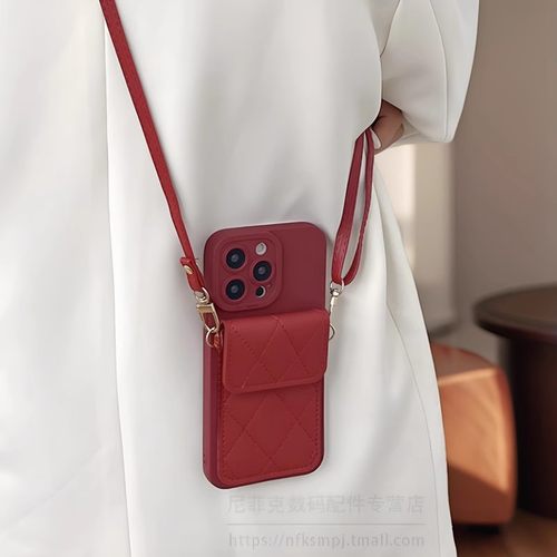 S25三星S24手机壳C55零钱包S22菱格卡包S26 A17卡套A34背带挂绳A54 M53 A23 A57 A06s套Note20斜挎A35适用A16