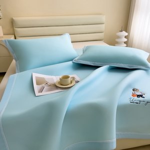 丝丝美海洋丝冰丝凉席三件套可水洗折叠床垫空调席双人家用1.8米