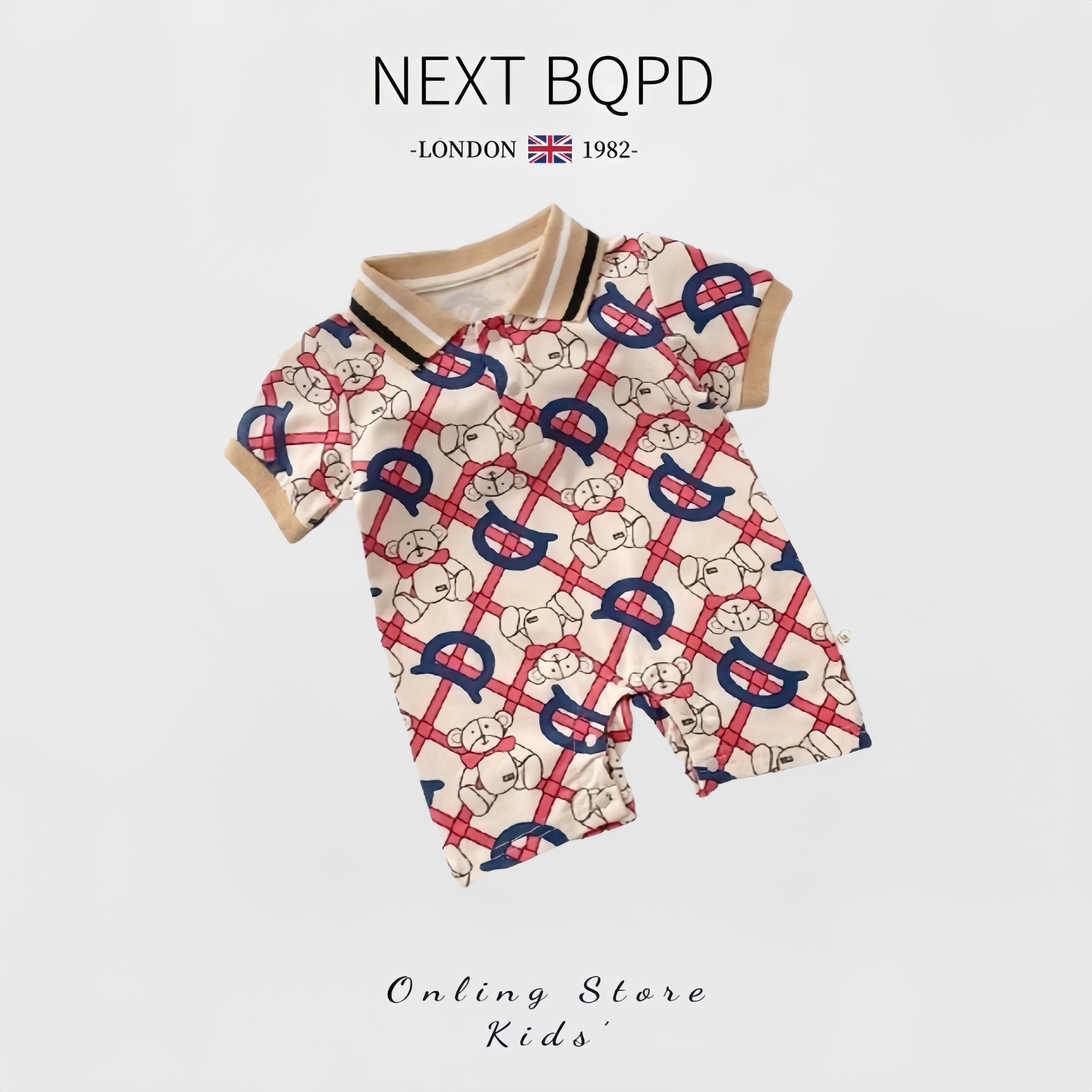 英国NEXT婴儿纯棉连体衣夏季男宝宝短袖Polo衫哈衣外出周岁礼服