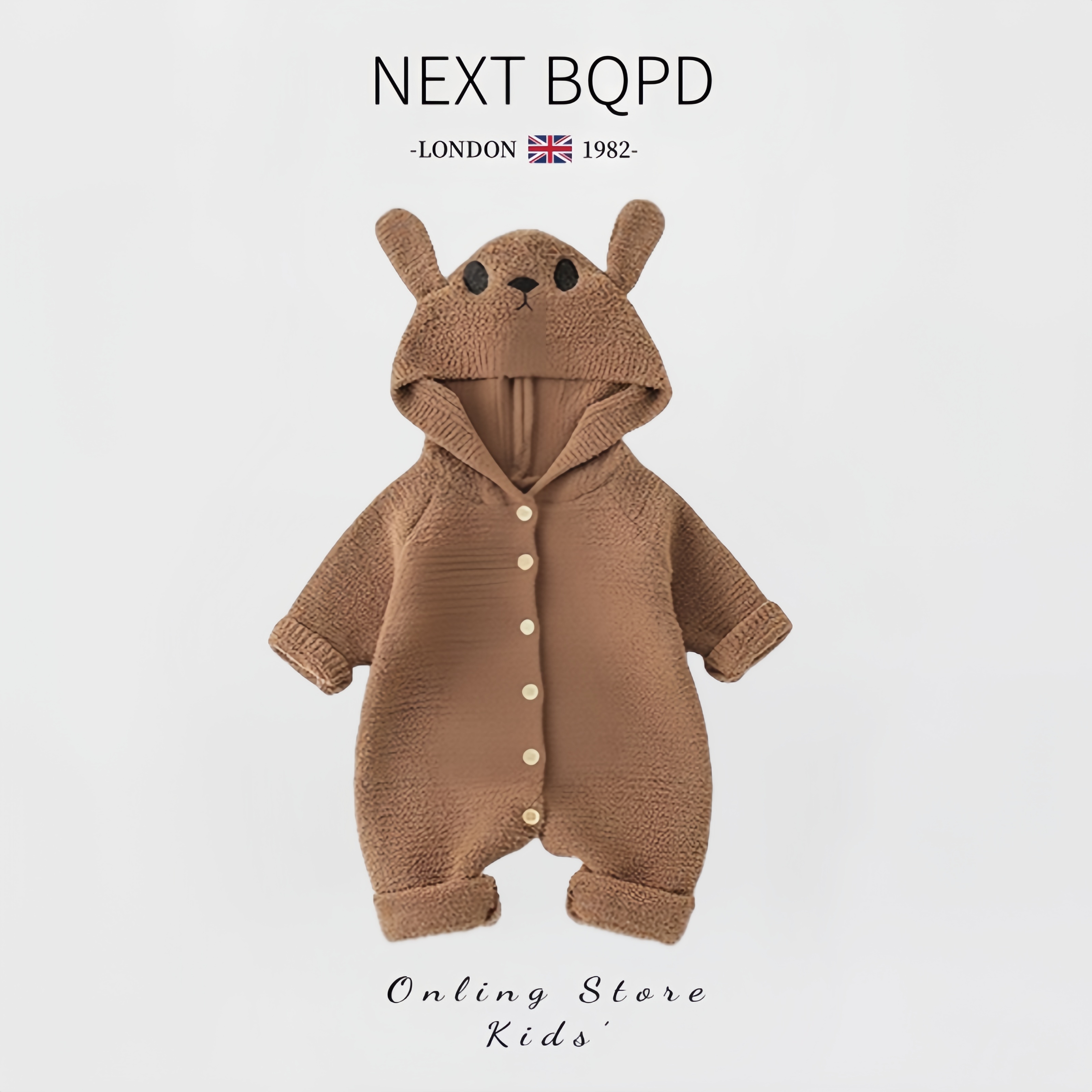 英国NEXT婴儿针织连体衣秋冬可爱男宝宝连帽哈衣纯棉毛衣百天外出