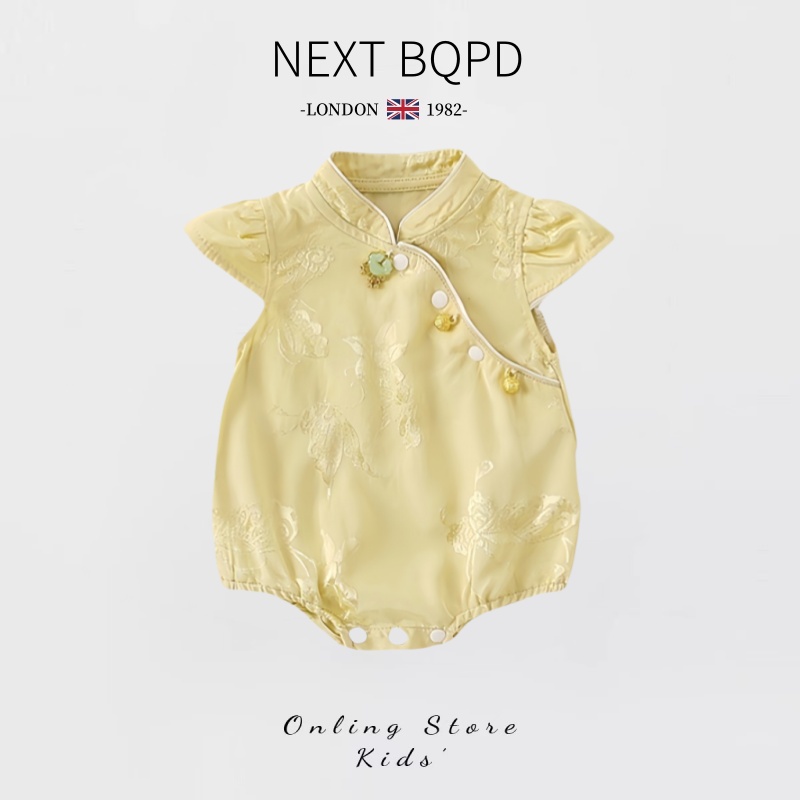 NEXT BQPD婴儿旗袍连体衣夏季女宝宝新中式包屁衣满月周岁礼服