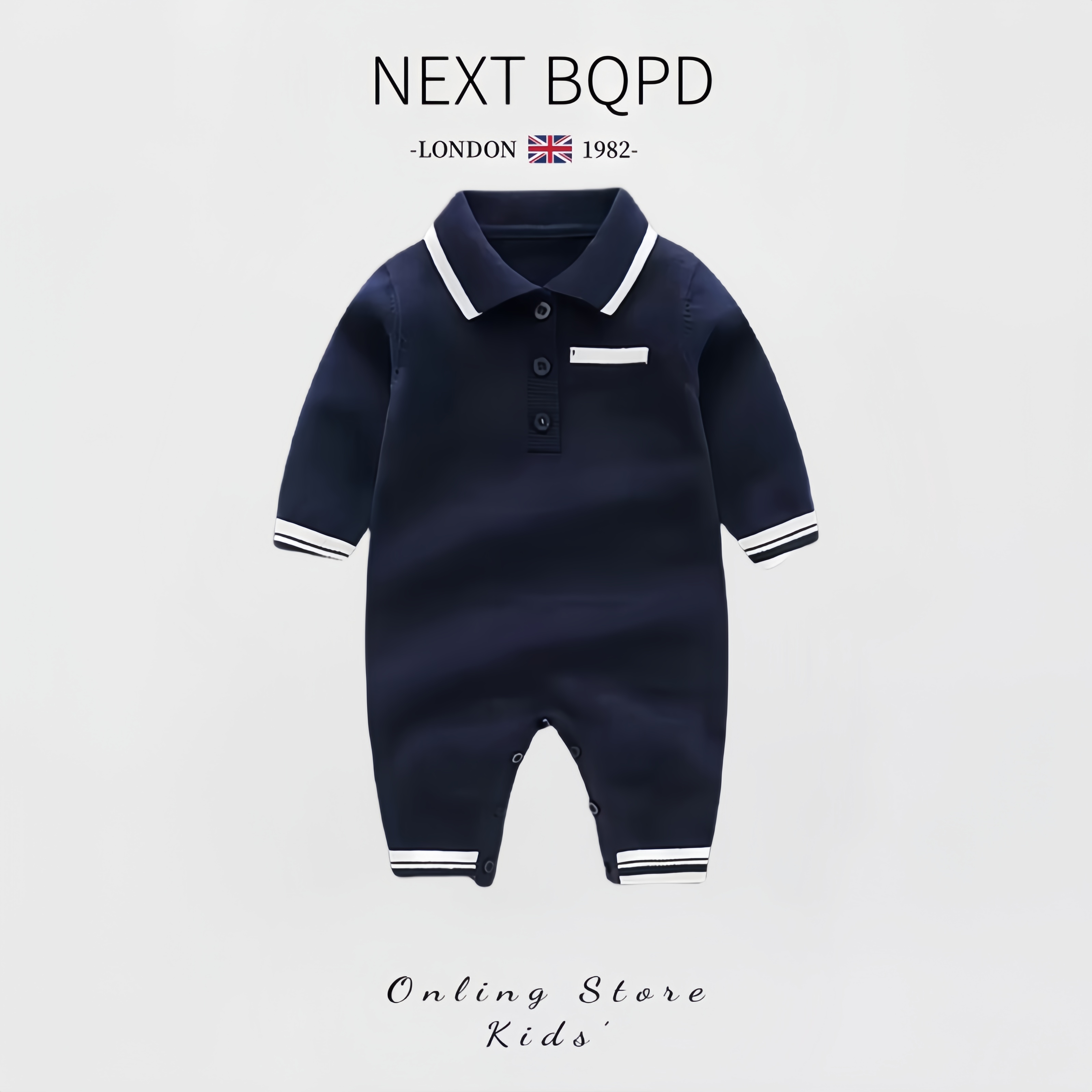 英国NEXT婴儿polo连体衣纯棉秋冬百天男宝宝针织毛衣周岁保暖哈衣