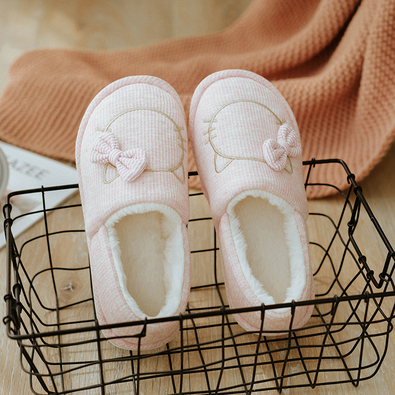 月子鞋产后秋冬季可爱包跟保暖棉拖鞋女室内春秋天居家用拖鞋厚底