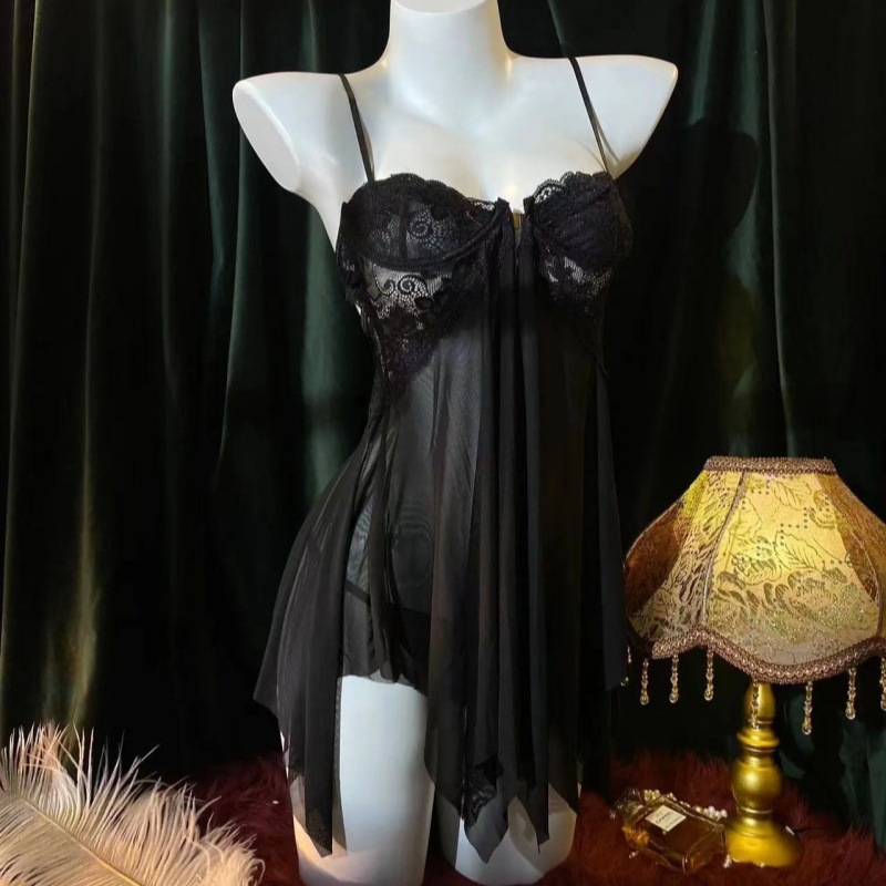 硕遥内衣女性感睡衣透视床上蕾丝吊带睡裙