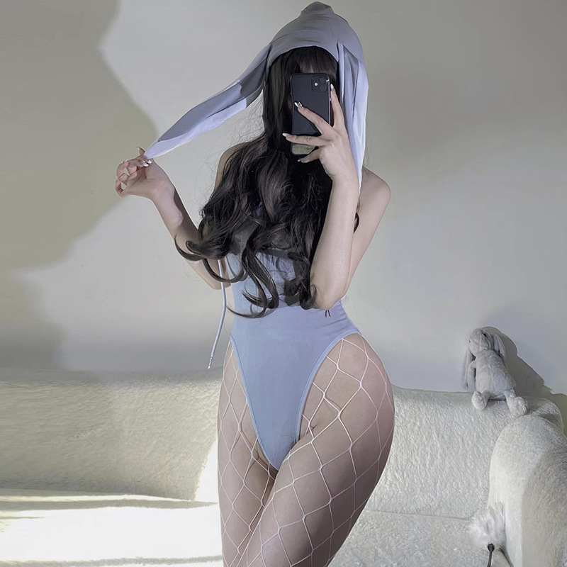 硕遥性感二次元清纯兔女郎深v镂空连体衣角色扮演制服套装