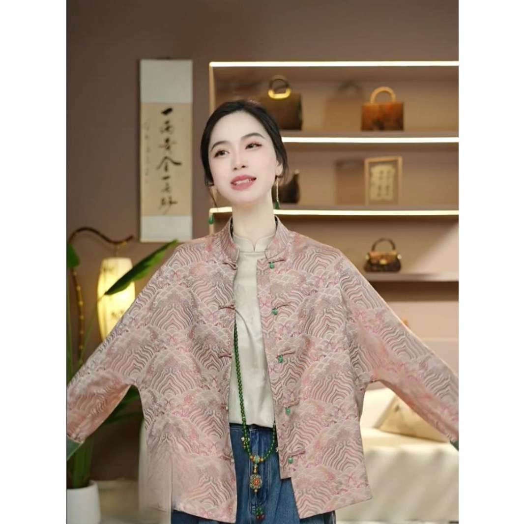 2024爆款春秋款新款新中式粉色女装独特时尚流行高级感超好看外套