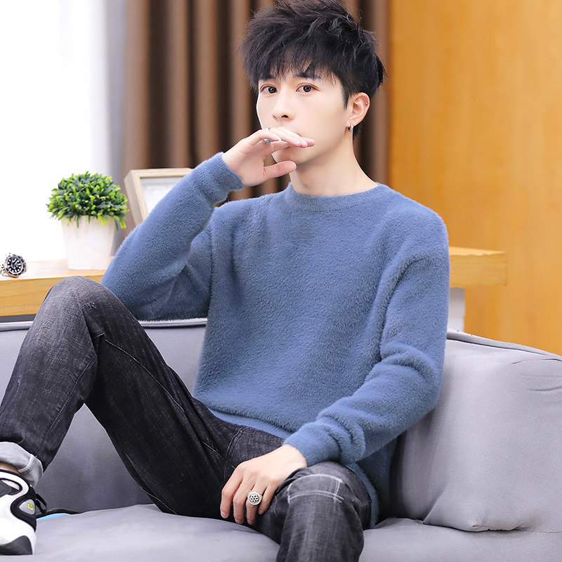 新品男装加厚圆领仿貂毛毛衣针织衫男1716-8-BM88P40,男装针织衫/毛衣,星座1712-5