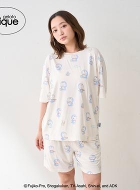 gelato pique25秋冬新品男女同款哆啦A梦满印短裤睡裤PUCP254207