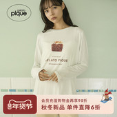 女甜品蛋糕马卡龙长袖 gelato pique25秋冬新品 T恤睡衣PWCT254269