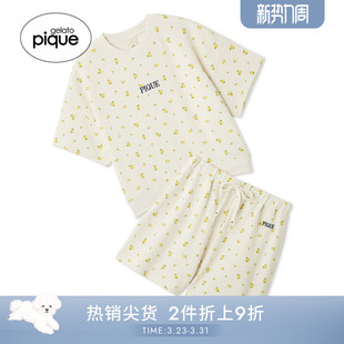 套装 gelato 短裤 女睡衣碎花短袖 居家PWCT254346 pique25秋冬新品