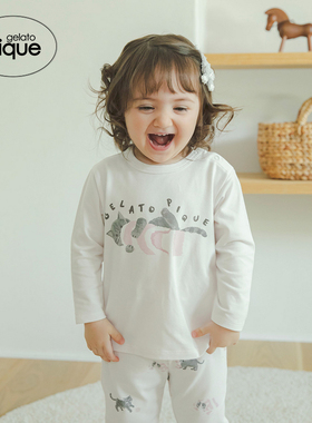 gelato pique秋冬婴儿睡衣玩趣猫咪长袖T恤亲子PBCT245435