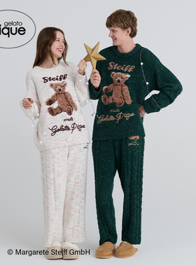 gelato pique25秋冬新品男睡衣半边绒Steiff熊套头衫PMNT255038