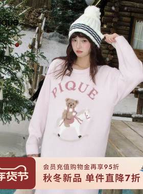 gelato pique25秋冬新品女睡裙半边绒摇摇马小熊连衣裙PWNO255162