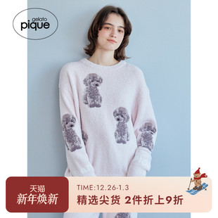 PWNT245090 套头衫 gelato pique秋冬女睡衣贵宾犬半边绒长袖