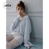 开衫 短款 PWNT244101 pique秋冬女睡衣缎带蝴蝶结长袖 gelato