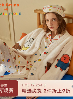 gelato pique秋冬女睡衣米菲兔联名长袖衬衫PWFT244200