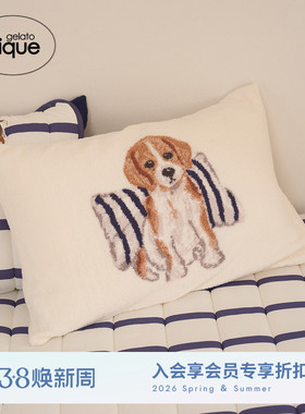 gelato pique26春夏新品枕套半边绒小狗提花床品睡眠PSGG261837