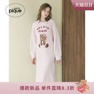 gelato 女睡裙半边绒晚安小熊连衣裙PWNO254114 pique25秋冬新品