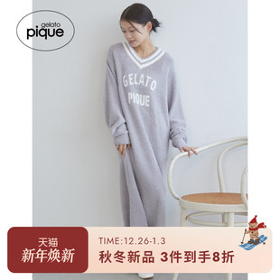 gelato 女睡裙半边绒字母学院风连衣裙PWNO255106 pique25秋冬新品