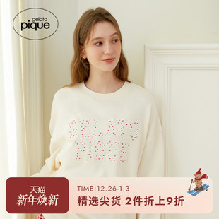 gelato 外穿PWCT244242 pique秋冬女睡衣爱心字母卫衣套头衫