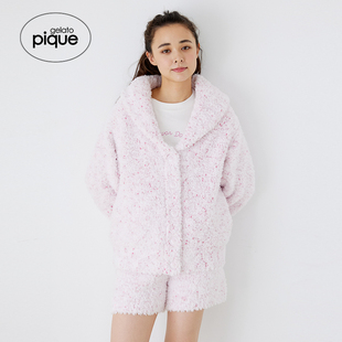 gelato 外穿PWNT245191 pique秋冬女睡衣半边绒翻领开衫
