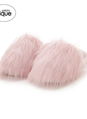 gelato pique秋冬女拖鞋毛绒纯色平底刺绣家居鞋PWGS245745