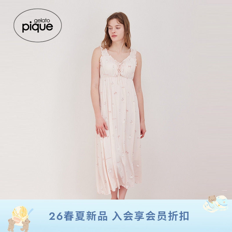 gelato pique26春夏新品女睡裙蝴蝶结兔子吊带连衣裙PWCO261390