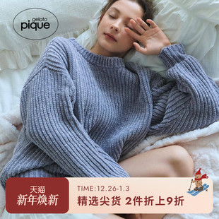 PWNT245342 套头衫 gelato pique秋冬女睡衣编织罗纹纯色长袖