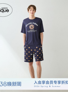gelato pique26春夏新品男女同款睡裤甜甜圈满印短裤PMCP261914