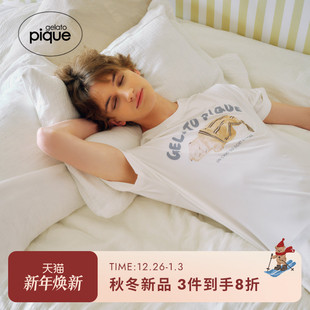 睡衣睡眠猫短袖 男女同款 T恤PMCT254952 pique25秋冬新品 gelato