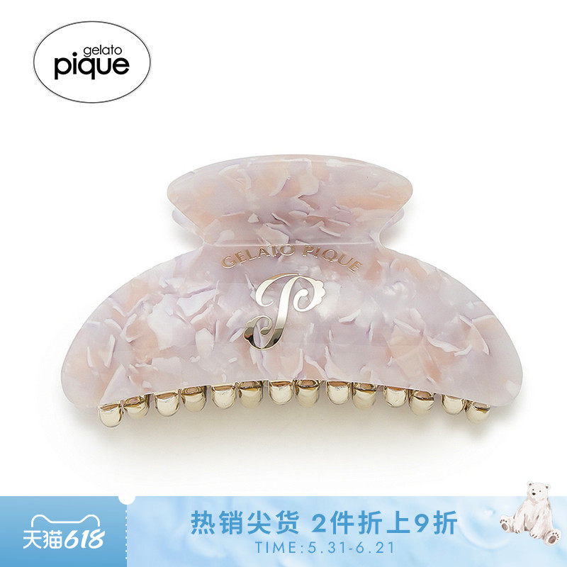 gelato pique25秋冬新品女发夹字母音符大理石纹抓夹PWGA255712
